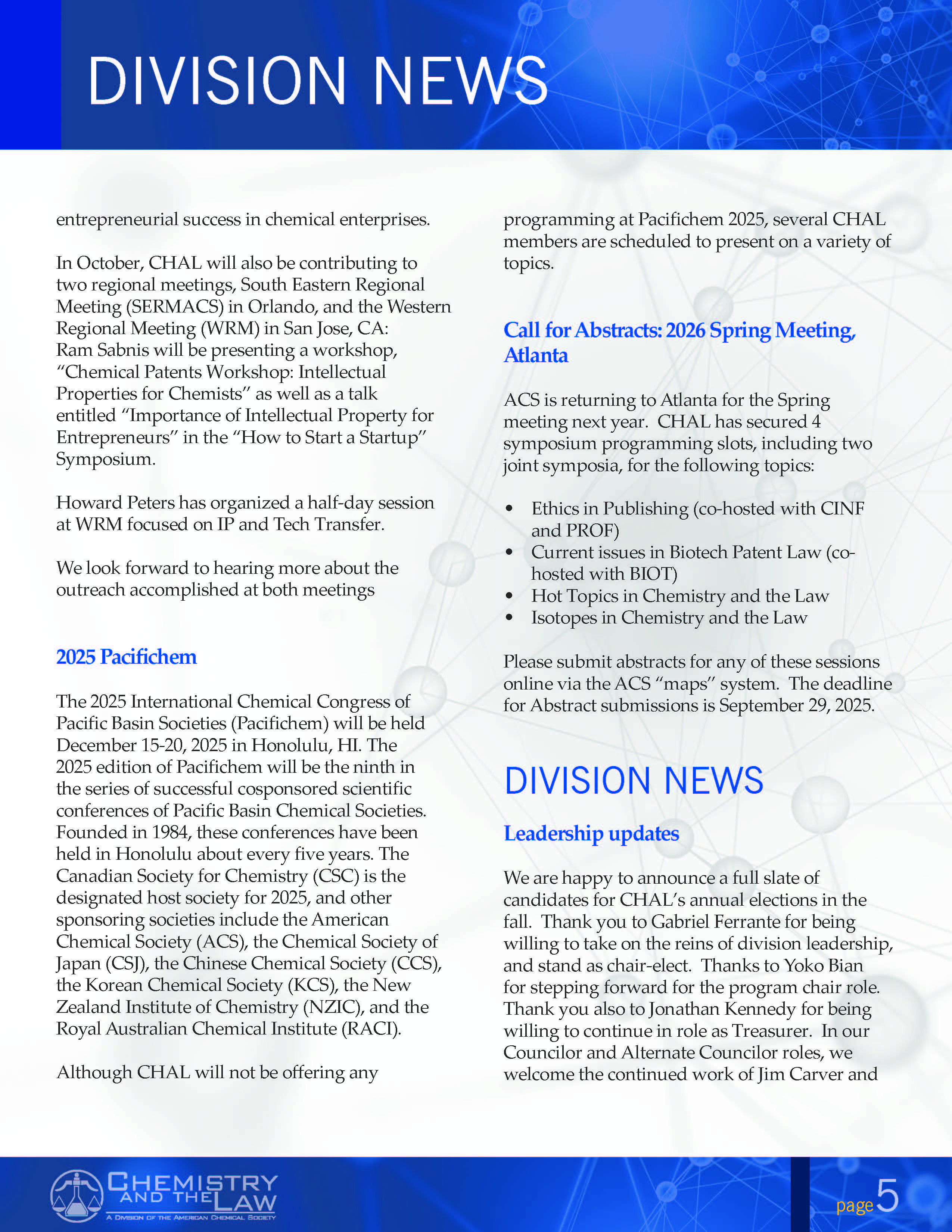 CHAL Newsletter Fall 2025 - ACS Community