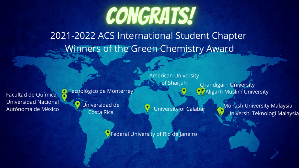 42 ACS Student Chapters Honored With Green Chemist... - ACS Community